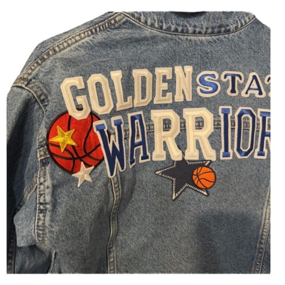 GOLDEN STATE WARRIORS One-of-a-Kind Custom Jean Jacket Medium